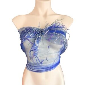 Sheer Bandeau Tie Halter Top Scarf Adjustable Festival Beach Wear